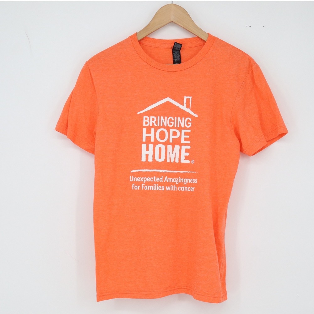 Gildan T-Shirt Unisex S Softstyle Orange Bringing Hope Home Graphic Excellent